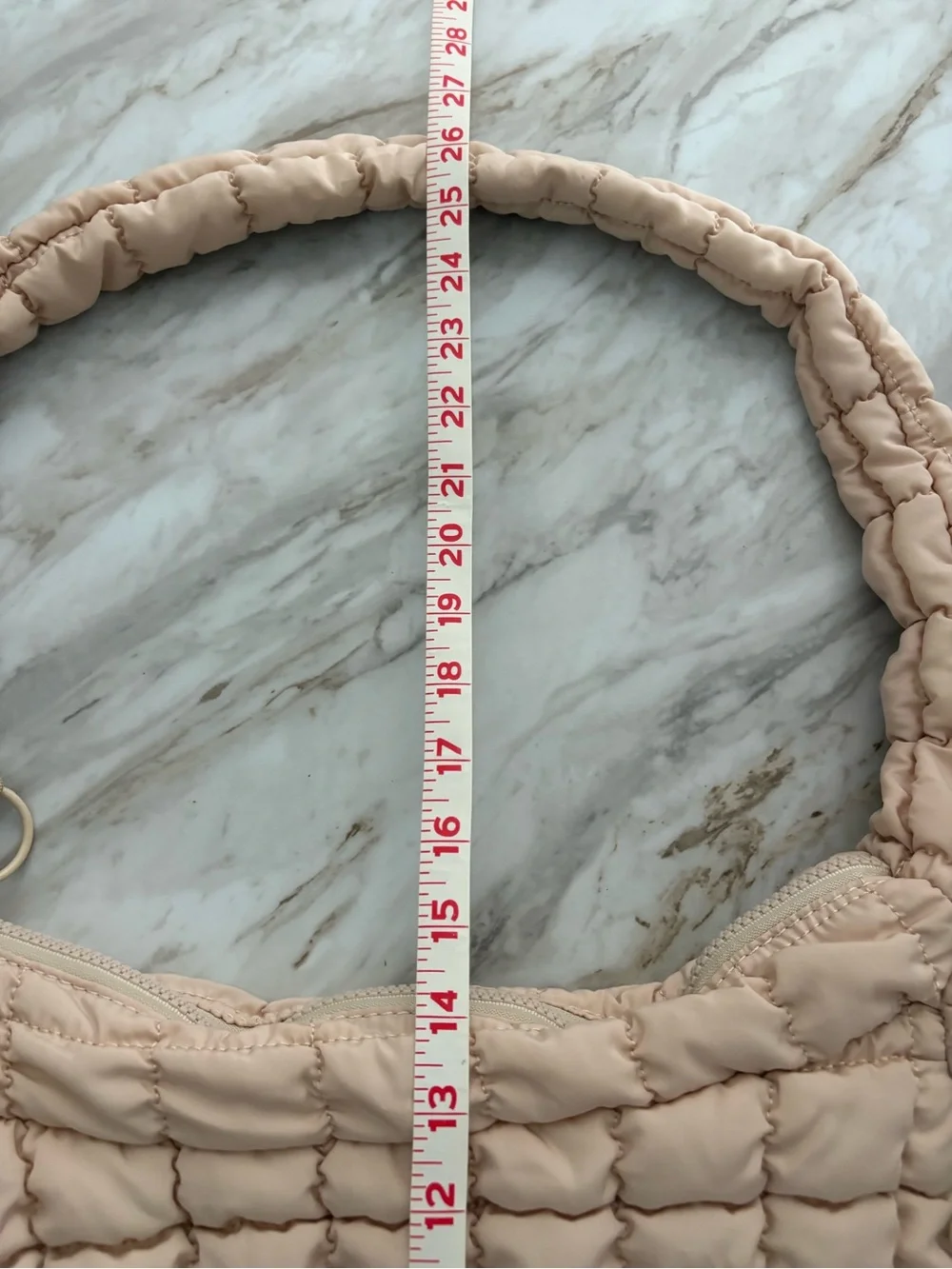Urban Fit by Urban Expressions Plush Quilted Shoulder Hobo Bag in Blush